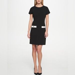 Tommy Hilfiger Women’s classic Scuba Crepe two pockets Dress - size 2